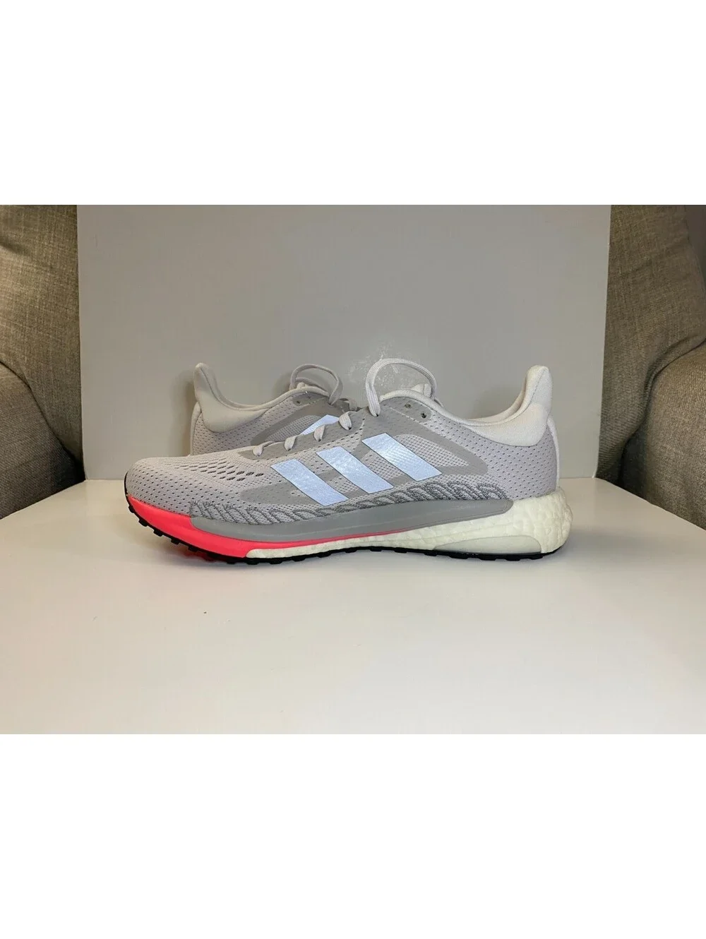 Adidas Solarglide 3 FV7257 Women Sneaker 8.5 Gray Signal Pink Mesh Running Shoes